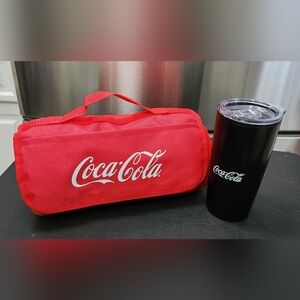 BRAND NEW/ Coca-Cola Roll Up Blanket & Tumbler.
